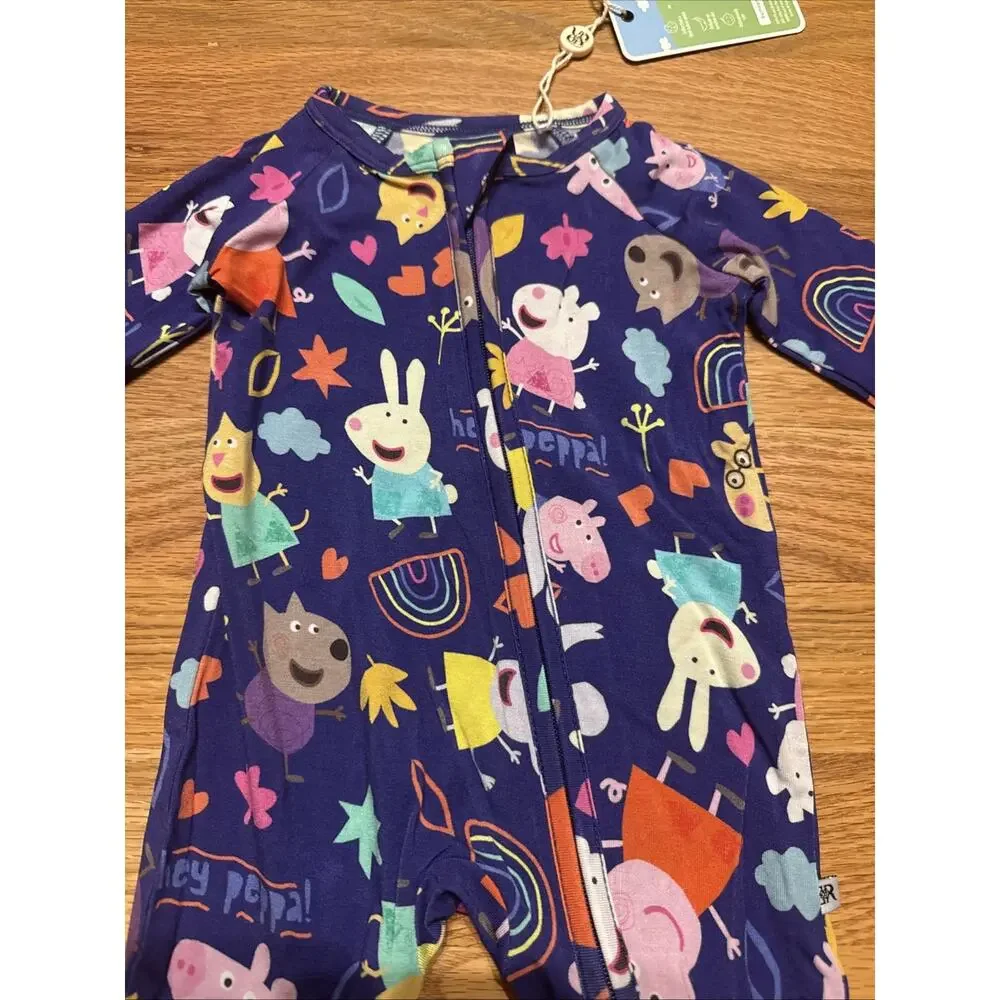Bums & Roses Peppa Pig Convertible Romper 3-6 Months NWT Bamboo